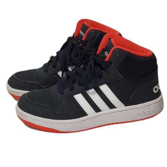 Addidas Hoops 2.0 Red/Black High Tops - Picture 1 of 7